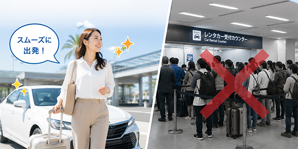 沖縄の島唄レンタカーの強み画像2 カウンターで列に並ぶ必要無し